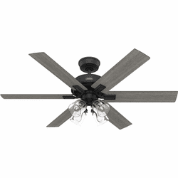 Hunter 52903 Fonthill Modern Matte Black 52" Home Ceiling Fan