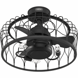 Hunter 52969 Rotonda Modern Matte Black 20" Home Ceiling Fan