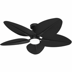 Hunter 53013 Tropic View Contemporary Matte Black 52" Ceiling Fan