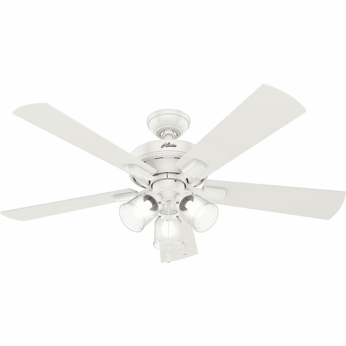 Hunter 54204 Crestfield Fresh White LED 52" Home Ceiling Fan