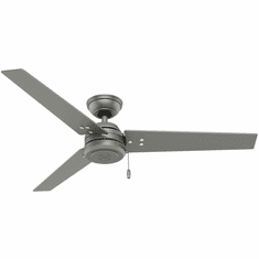 Hunter 59262 Cassius Contemporary Matte Silver / Black Willow Interior / Exterior 52" Home Ceiling Fan