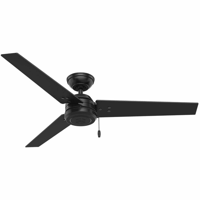 Hunter 59264 Cassius Contemporary Matte Black / Light Grey Walnut Interior / Exterior 52" Ceiling Fan