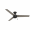 Hunter 59264 Cassius Contemporary Matte Black / Light Grey Walnut Interior / Exterior 52" Ceiling Fan - alt