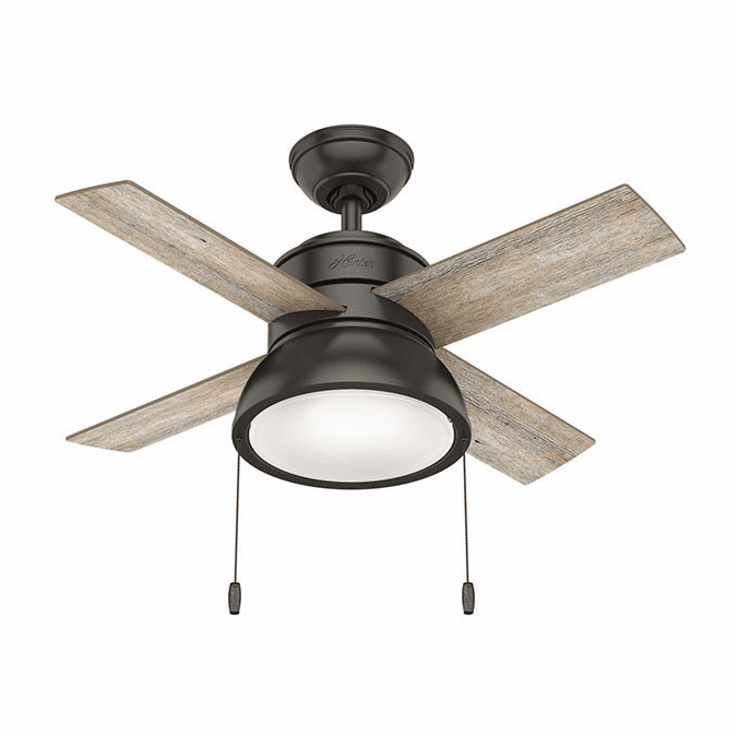 Hunter 59387 Loki Contemporary Noble Bronze LED 36" Home Ceiling Fan