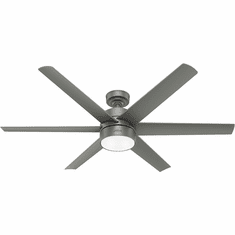 Hunter 59625 Solaria Contemporary Matte Silver LED Exterior 60" Ceiling Fan