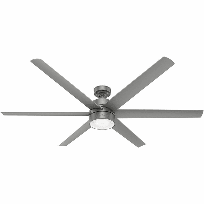 Hunter 59629 Solaria Modern Matte Silver LED Outdoor 72" Home Ceiling Fan