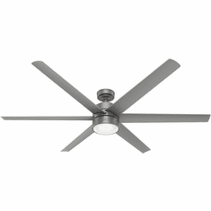 Hunter 59629 Solaria Modern Matte Silver LED Outdoor 72" Home Ceiling Fan