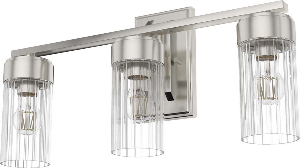 Hunter Lighting 19685 Gatz Modern Brushed Nickel 3-Light Bathroom ...