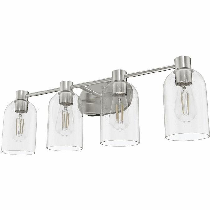 Hunter Lighting 19710 Lochemeade Brushed Nickel 4-Light Bathroom Vanity Light Fixture