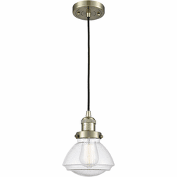 Innovations 201C-AB-G324 Franklin Restoration Olean Antique Brass LED Mini Hanging Light
