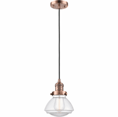 Innovations 201C-AC-G322 Franklin Restoration Olean Antique Copper LED Mini Pendant Lighting Fixture