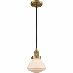 Innovations 201C-BB-G321 Franklin Restoration Olean Brushed Brass LED Mini Pendant Lamp