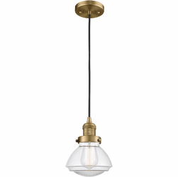 Innovations 201C-BB-G322 Franklin Restoration Olean Brushed Brass LED Mini Pendant Hanging Light