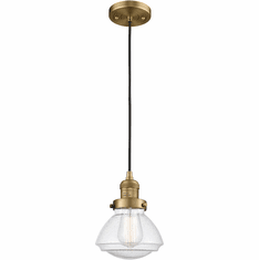 Innovations 201C-BB-G324 Franklin Restoration Olean Brushed Brass LED Mini Hanging Lamp
