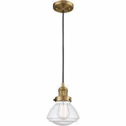 Innovations 201C-BB-G324 Franklin Restoration Olean Brushed Brass LED Mini Hanging Lamp