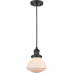 Innovations 201C-BK-G321 Franklin Restoration Olean Matte Black LED Mini Hanging Light