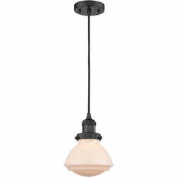 Innovations 201C-BK-G321 Franklin Restoration Olean Matte Black LED Mini Hanging Light