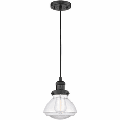 Innovations 201C-BK-G322 Franklin Restoration Olean Matte Black LED Mini Pendant Lighting Fixture