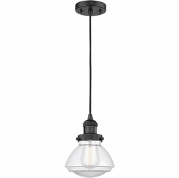 Innovations 201C-BK-G322 Franklin Restoration Olean Matte Black LED Mini Pendant Lighting Fixture