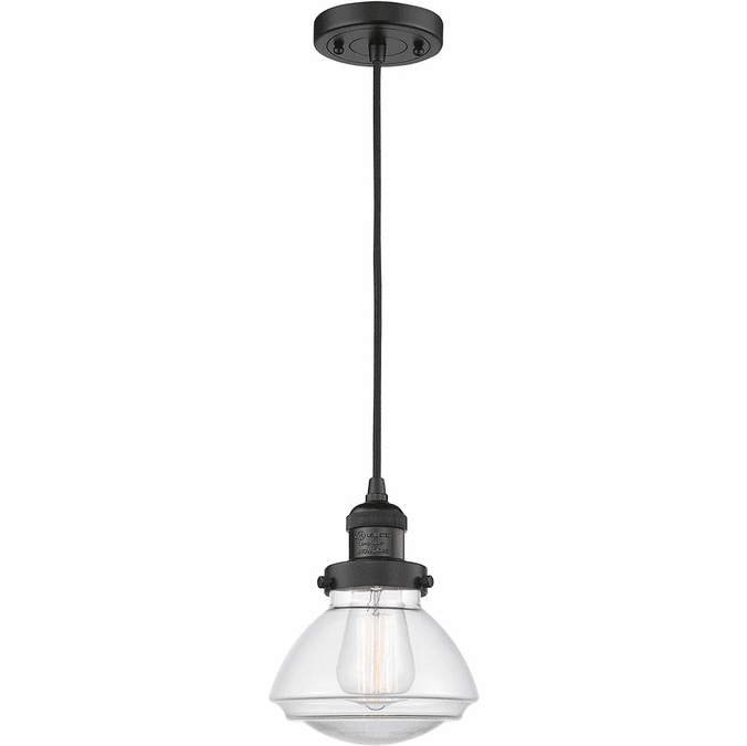 Innovations 201C-BK-G322 Franklin Restoration Olean Matte Black LED Mini Pendant Lighting Fixture