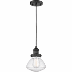 Innovations 201C-BK-G324 Franklin Restoration Olean Matte Black LED Mini Hanging Light