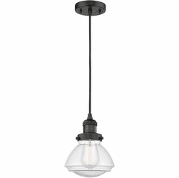 Innovations 201C-BK-G324 Franklin Restoration Olean Matte Black LED Mini Hanging Light