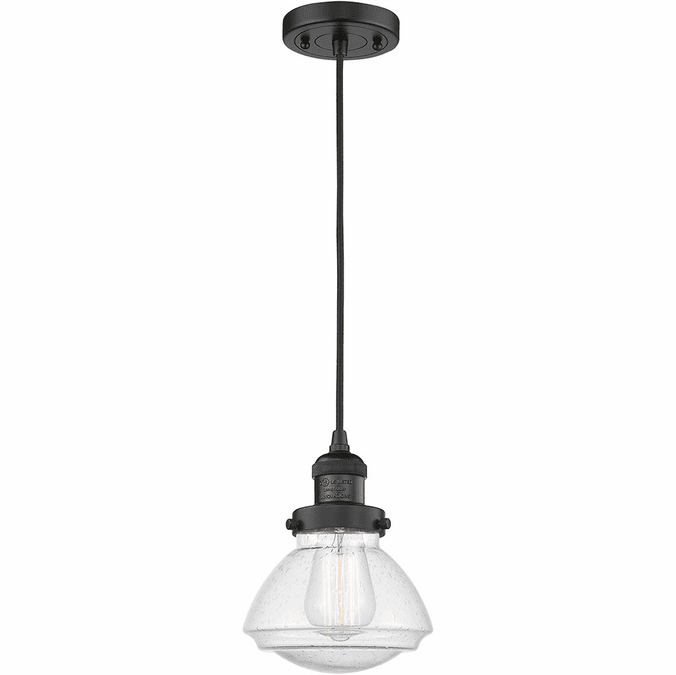 Innovations 201C-BK-G324 Franklin Restoration Olean Matte Black LED Mini Hanging Light