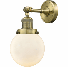 Innovations 203-AB-G201-6-LED Franklin Restoration Beacon Contemporary Antique Brass LED Wall Lamp