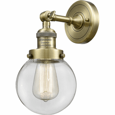 Innovations 203-AB-G202-6-LED Franklin Restoration Beacon Contemporary Antique Brass LED Sconce Lighting