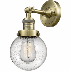 Innovations 203-AB-G204-6-LED Franklin Restoration Beacon Modern Antique Brass LED Lighting Sconce