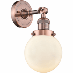 Innovations 203-AC-G201-6 Franklin Restoration Beacon Contemporary Antique Copper Lamp Sconce