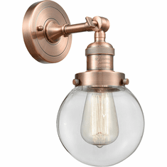 Innovations 203-AC-G202-6-LED Franklin Restoration Beacon Contemporary Antique Copper LED Lighting Wall Sconce