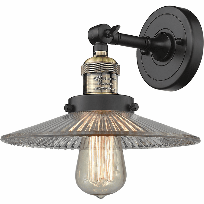 Innovations 203-BAB-G2 Franklin Restoration Halophane Black Antique Brass LED Wall Lighting