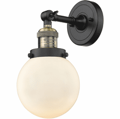 Innovations 203-BAB-G201-6-LED Franklin Restoration Beacon Contemporary Black Antique Brass LED Wall Light Sconce