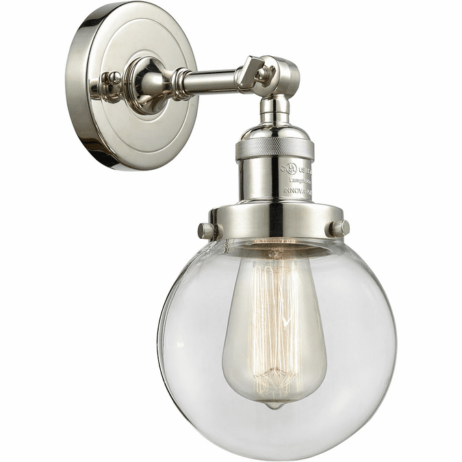 Innovations 203-PN-G202-6-LED Franklin Restoration Beacon Modern Polished Nickel LED Wall Lighting Fixture