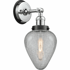 Innovations 203PC-BPBK-HRBK-G165 Franklin Restoration Geneseo Polished Chrome Clear Crackle Geneseo Light Sconce