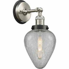 Innovations 203SN-BPBK-HRBK-G165 Franklin Restoration Geneseo Brushed Satin Nickel Clear Crackle Geneseo Wall Lighting Sconce