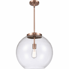 Innovations 221-1S-AC-G122-16 Ballston Athens Antique Copper Clear Large Athens LED 16" Pendant Lighting