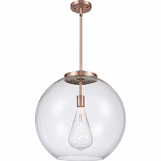 Innovations 221-1S-AC-G122-18 Ballston Athens Antique Copper Clear Large Athens LED 18" Pendant Lamp