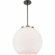 Innovations 221-1S-BAB-G121-16 Ballston Athens Black Antique Brass Cased Matte White Large Athens LED 16" Hanging Light