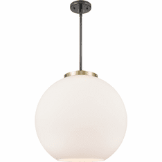 Innovations 221-1S-BAB-G121-18 Ballston Athens Black Antique Brass Cased Matte White Large Athens LED 18" Drop Ceiling Light Fixture