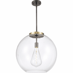 Innovations 221-1S-BAB-G122-18 Ballston Athens Black Antique Brass Clear Large Athens LED 18" Pendant Lighting