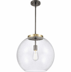 Innovations 221-1S-BAB-G124-16 Ballston Athens Black Antique Brass Seedy Large Athens LED 16" Hanging Light