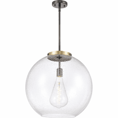 Innovations 221-1S-BAB-G124-18 Ballston Athens Black Antique Brass Seedy Large Athens LED 18" Ceiling Light Pendant