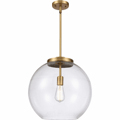Innovations 221-1S-BB-G122-16 Ballston Athens Brushed Brass Clear Large Athens LED 16" Pendant Lighting Fixture