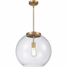 Innovations 221-1S-BB-G124-16 Ballston Athens Brushed Brass Seedy Large Athens LED 16" Pendant Lamp