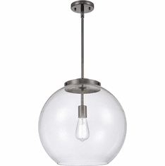 Innovations 221-1S-BK-G122-16 Ballston Athens Matte Black Clear Large Athens LED 16" Drop Lighting Fixture