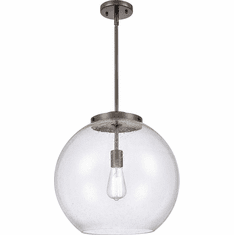 Innovations 221-1S-OB-G124-16 Ballston Athens Oil Rubbed Bronze Seedy Large Athens LED 16" Pendant Lamp