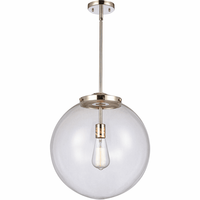 Innovations 221-1S-PN-G202-16 Franklin Restoration Beacon Polished Nickel Clear Beacon LED 16" Drop Ceiling Light Fixture