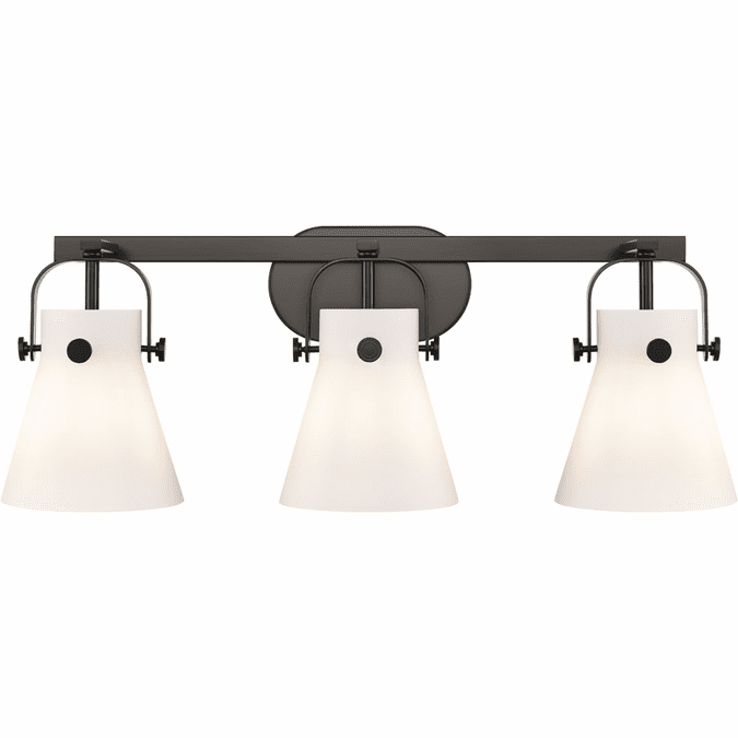Innovations 423-3W-G411-6WH Downtown Urban Pilaster II Cone Modern LED 3-Light Bath Lighting Fixture